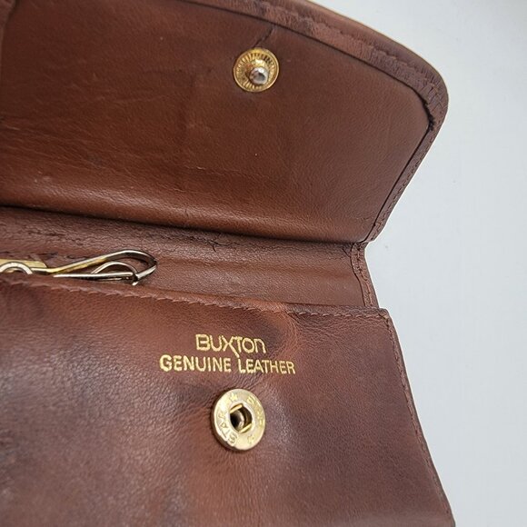 Vintage Buxton Key-Tainer Brown Genuine Leather Key Holder Organizer - Picture 7 of 9